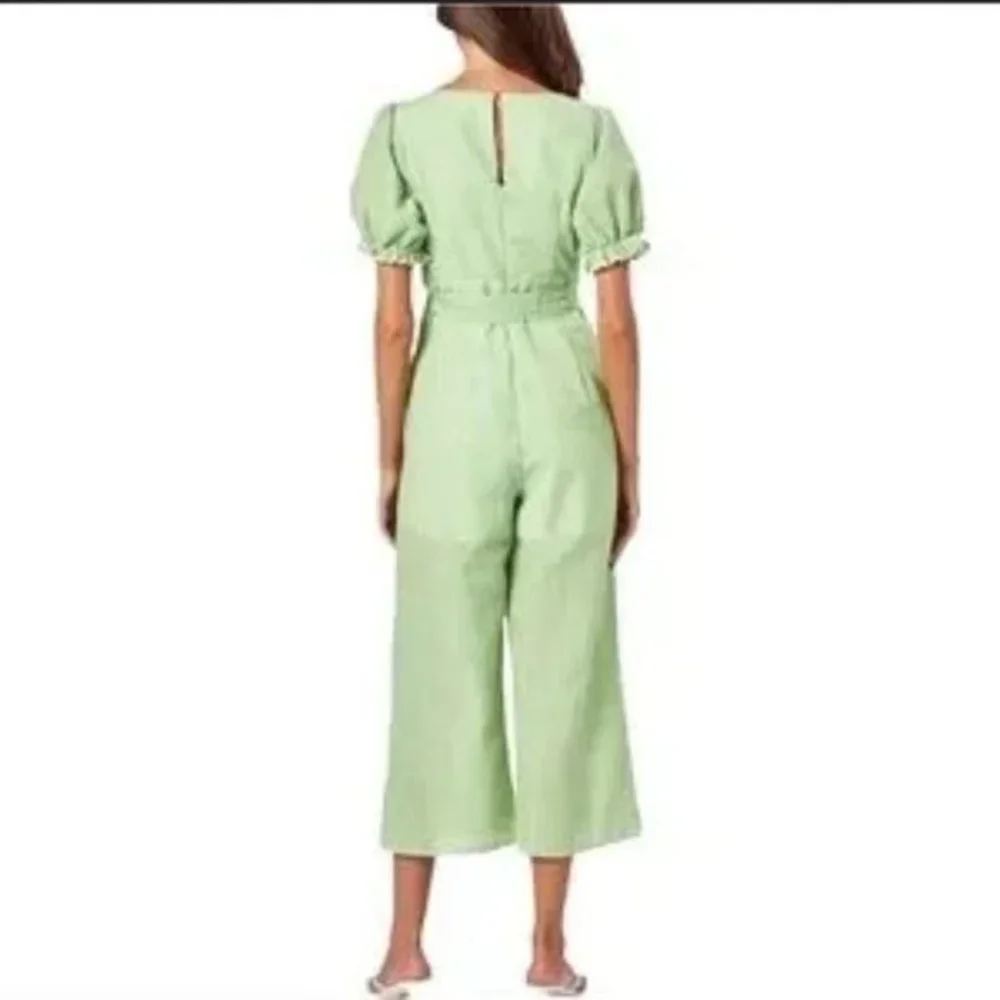 NWT Charlie Holiday Rowan Anthropologie Gingham Jumpsuit Green - Picture 5 of 7